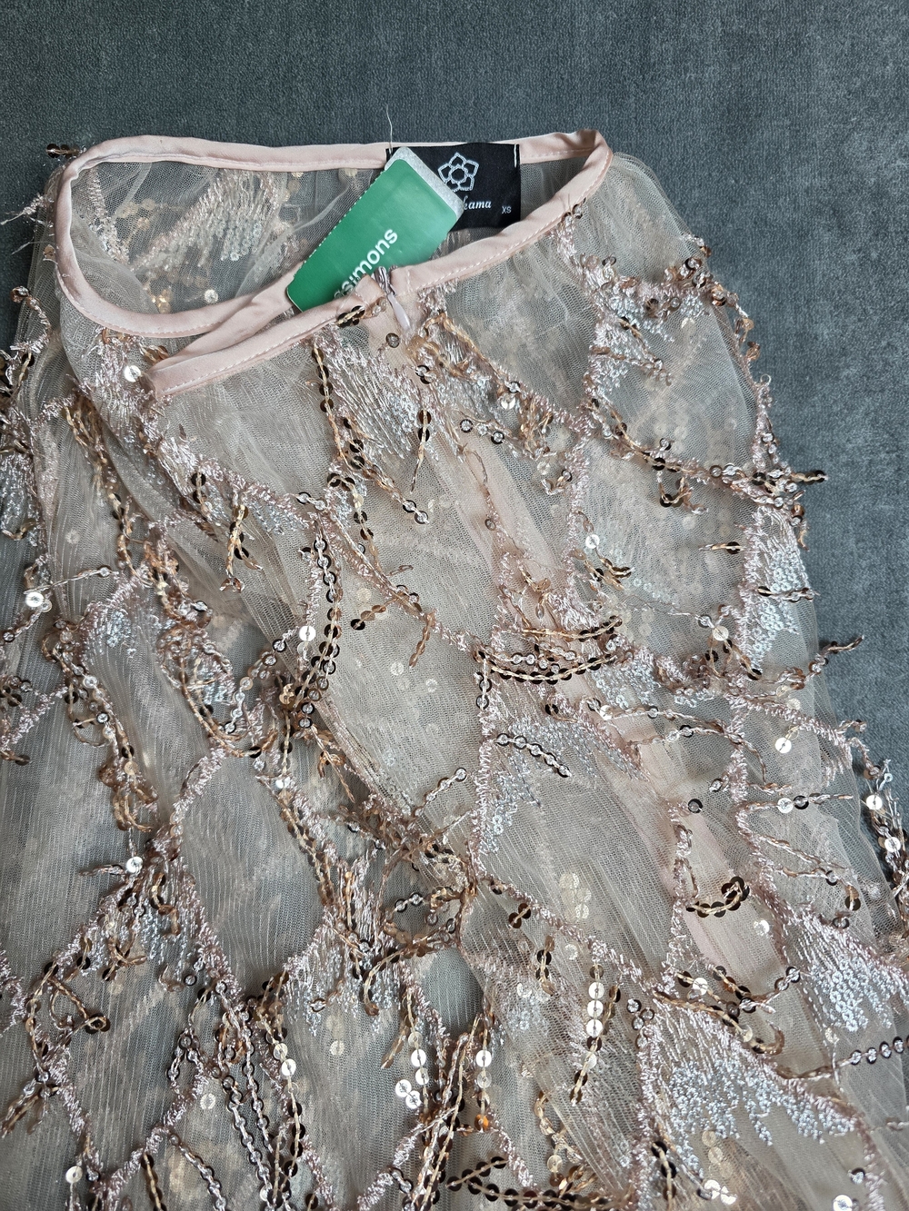 🧚♀️Sweetkama Blush Pink Sequin Embellished Midi Skirt | Fairycore | XS NWT - Picture 10 of 10